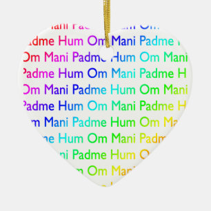 Rainbow Om Mani Padme Hum Ornament