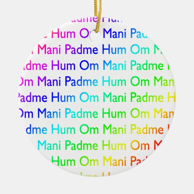 Rainbow Om Mani Padme Hum Ornament (Front)