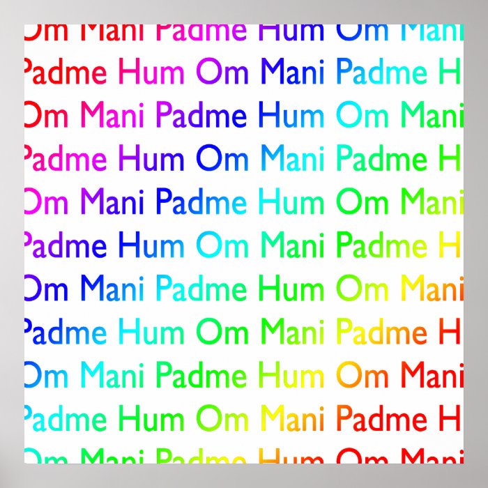 Rainbow Om Mani Padme Hum Print