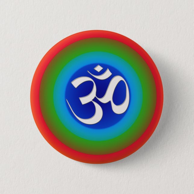 Rainbow_om Pinback Button (Front)