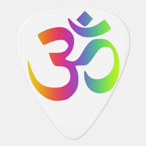 Rainbow Om Symbol Multi Color Meditation ombre Guitar Pick