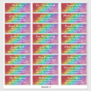 Rainbow Ombre 24 LGBTQ Wedding Guest Address Sticker