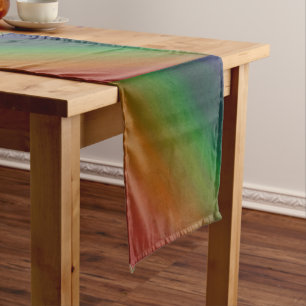 Rainbow Ombre   Bold Colorful Pride Flag Abstract Medium Table Runner