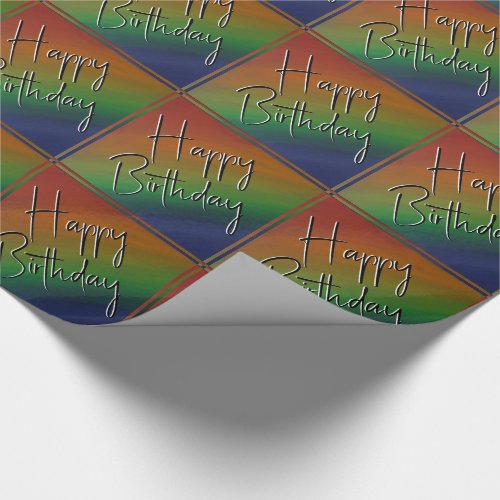 Rainbow Ombre  Bold Colorful Pride Flag Abstract Wrapping Paper