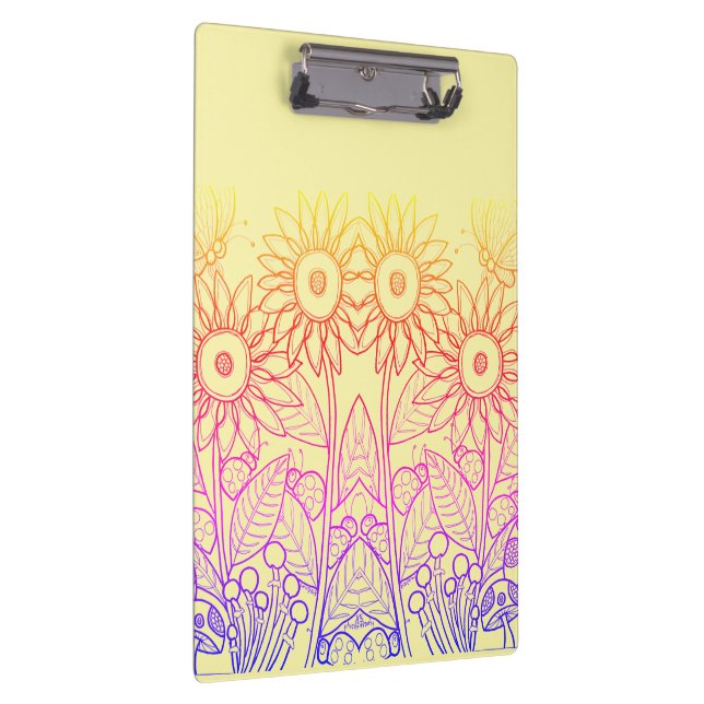 Rainbow Ombre Butterfly & Ladybugs Clipboard (Right)