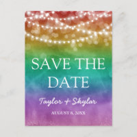 Rainbow Ombre Gay Wedding Save the Date