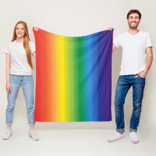 Rainbow Ombre LGBTQ Pride Colorful Fleece Blanket