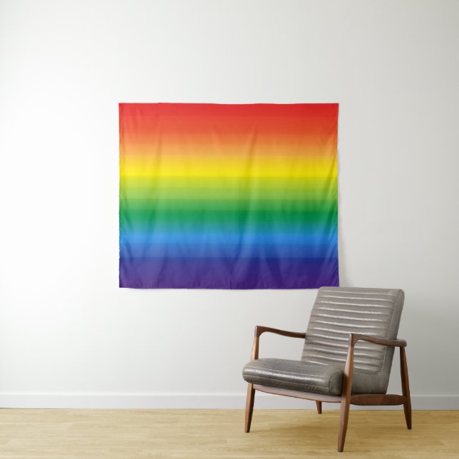 Rainbow Ombre LGBTQ Pride Colorful Tapestry (In Situ (Horizontal))