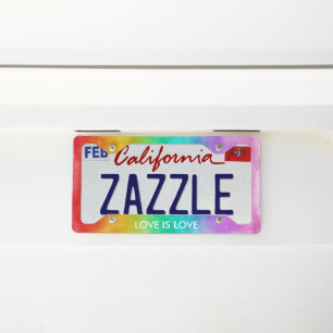 Rainbow Ombre - Love is Love License Plate Frame