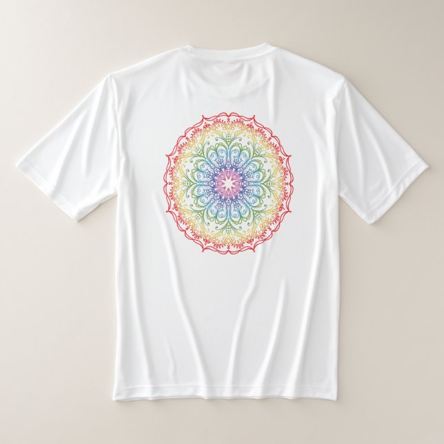 Rainbow Ombre Mandala T-Shirt (Laydown Back)