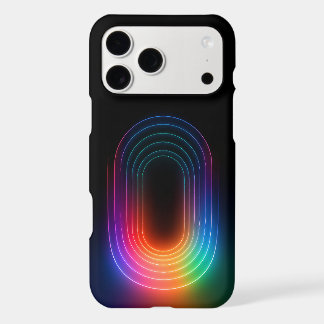 Rainbow Ombre Ovals - Digital Neon Lights iPhone 17 Pro Max Case