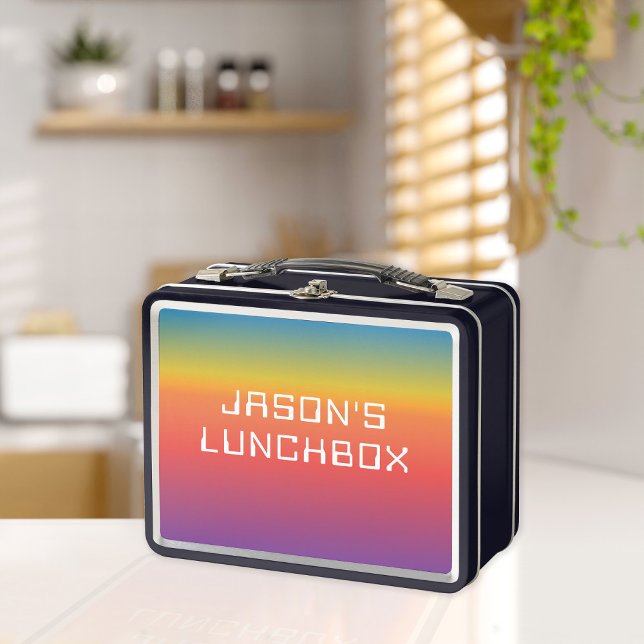 Rainbow Ombre Personalized Metal Lunch Box (Creator Uploaded)