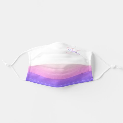 Rainbow Ombre Pink To Purple White Color Gradient Adult Cloth Face Mask