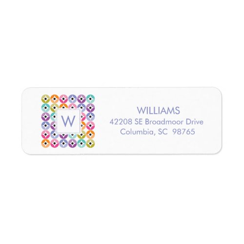 Rainbow Ombre Polka Dot Quilt Pattern Label