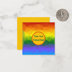 Rainbow Ombre Polygon Note Card