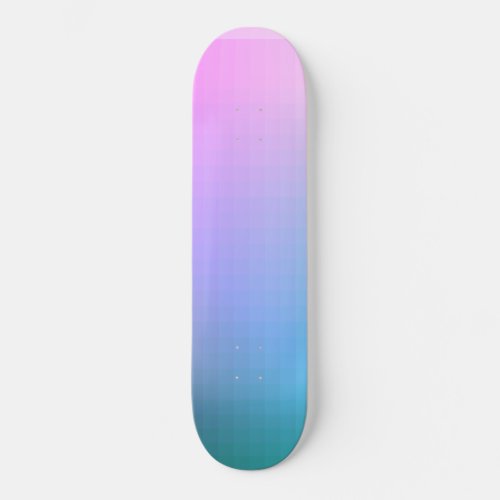 Rainbow Ombre Square Pixel Skateboard