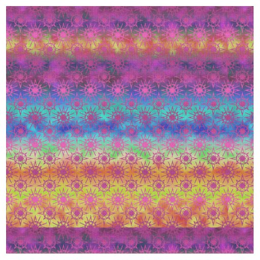 Rainbow Ombre Starbursts | Boho Style Fabric