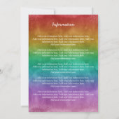 Rainbow Ombre String Lights Details Gay Wedding Invitation (Back)