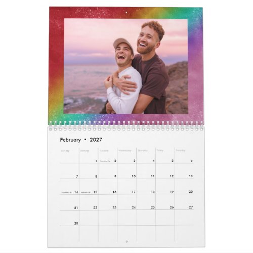 Rainbow Ombre String Lights First Year As Married Calendar