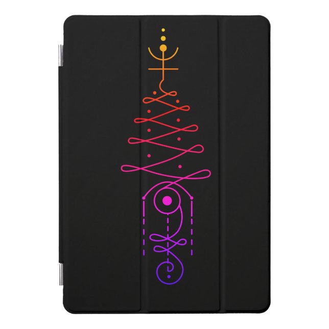 Rainbow Ombre Unalome iPad Pro Cover (Front)