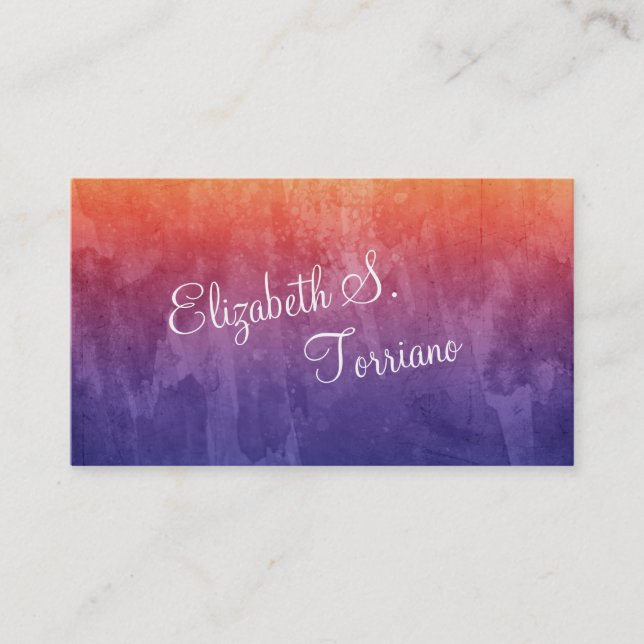 Rainbow Ombre Watercolor Business Card (Front)