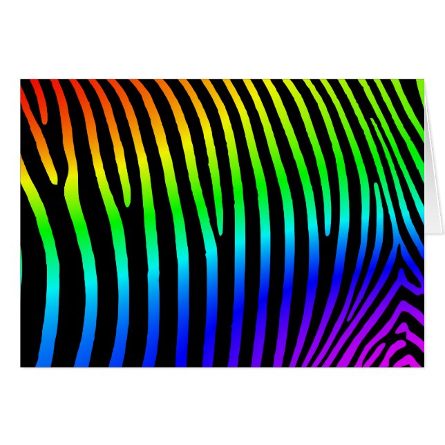 Rainbow Ombre Zebra Stripes Cards (Front Horizontal)