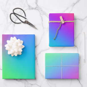 Rainbow Ombres Birthday Party Wrapping Paper Sheets