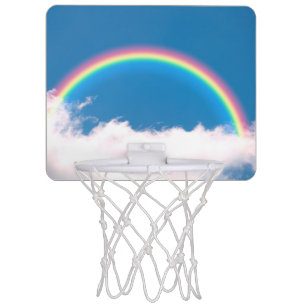 Rainbow on Sky blue Mini Basketball Hoop