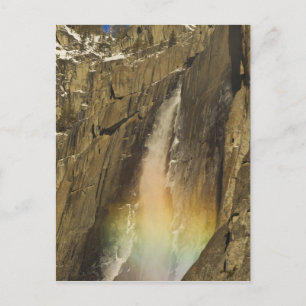 Rainbow on Upper Yosemite Falls in Yosemite Postcard