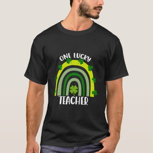 Rainbow One Lucky Teacher St PatrickS Day T_Shirt