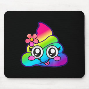 Rainbow Op Emoji Cute Unicorn O Flower Silly Mouse Pad