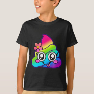 Rainbow Op Emoji Cute Unicorn O Flower Silly  T-Shirt
