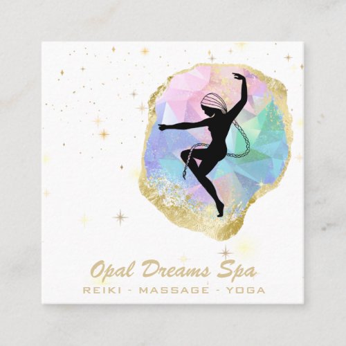  Rainbow Opal Goddess Celestial Magic Cosmos Square Business Card