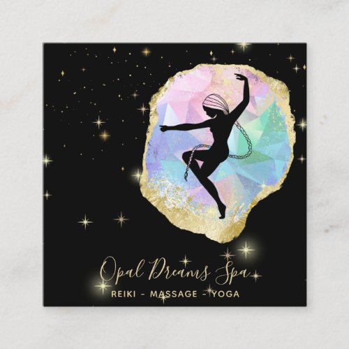  Rainbow Opal Goddess Celestial Magical Cosmic Square Business Card
