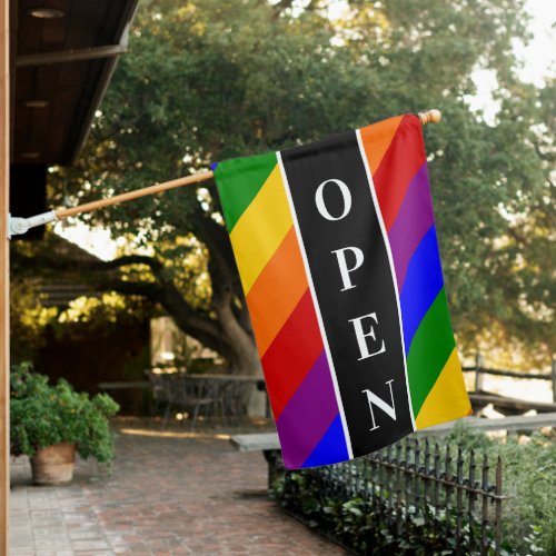 Rainbow Open Sign Flag