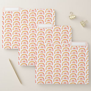 Rainbow orange boho file folder