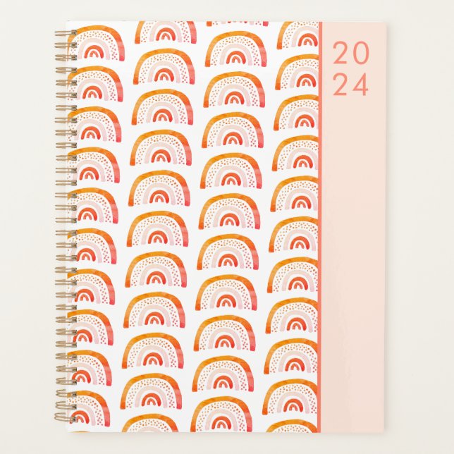 Rainbow orange boho planner (Front)
