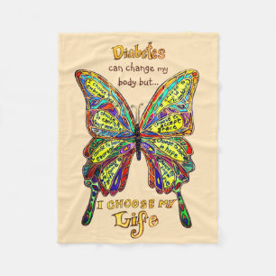 Rainbow Orange Diabetes My Life Butterfly Blanket