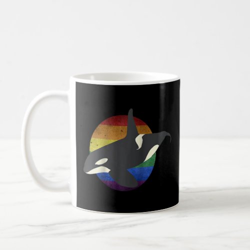Rainbow Orca Killer Whale Earth Activist Marine Bi Coffee Mug
