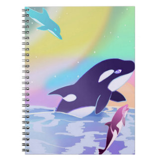 Rainbow Orcas and Dolphins DCLHeart Back to school Notebook