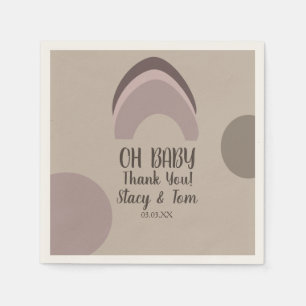 Rainbow Organic Shapes Bohemian Baby Shower Thanks Napkins