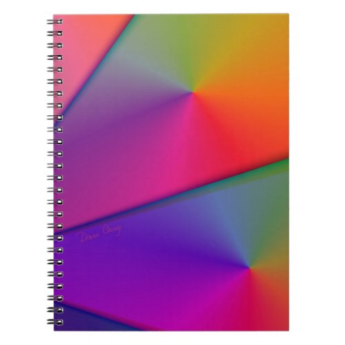 Rainbow Origami – Indigo & Magenta Swirls Notebook