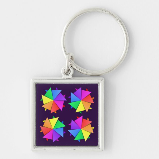 rainbow origami keychain (Front)