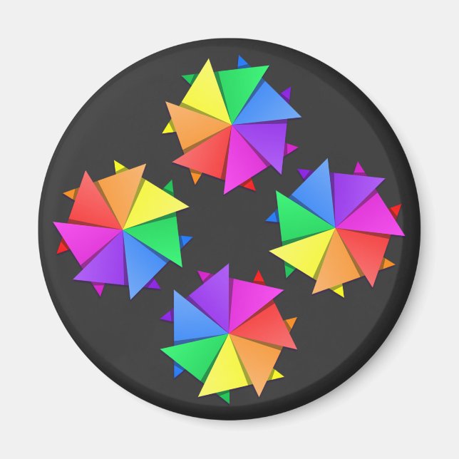 rainbow origami magnet (Front)