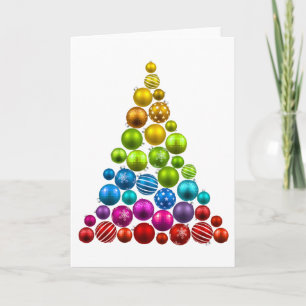 Rainbow Ornament Christmas Tree Holiday Card