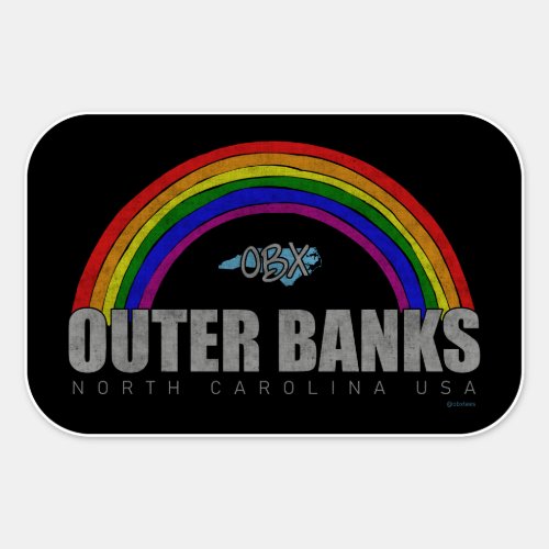 Rainbow Outer Banks OBX North Carolina USA Vintage Sticker