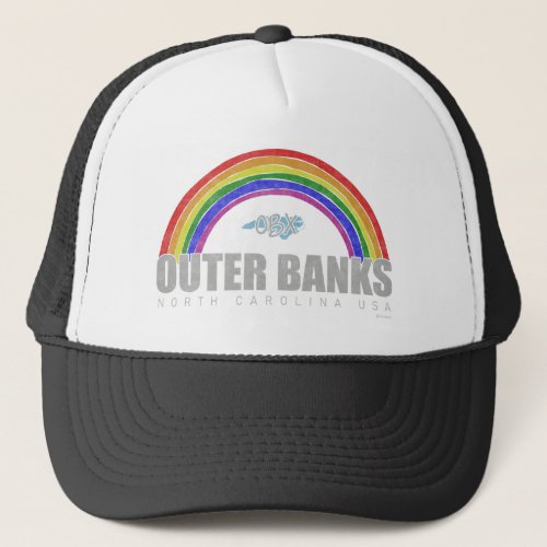 Rainbow Outer Banks OBX North Carolina USA Vintage Trucker Hat