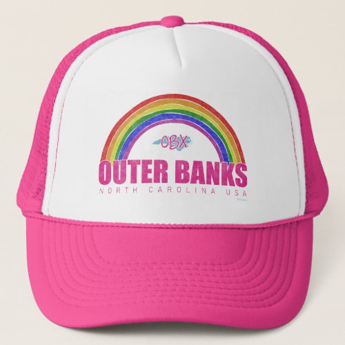 Rainbow Outer Banks OBX North Carolina USA Vintage Trucker Hat
