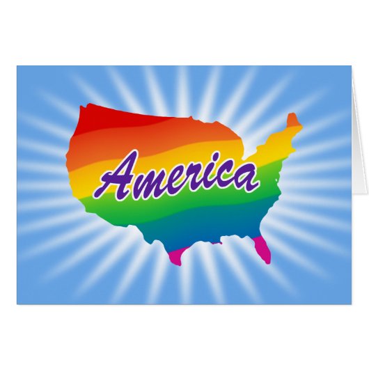 Rainbow Outline Of America (Front Horizontal)