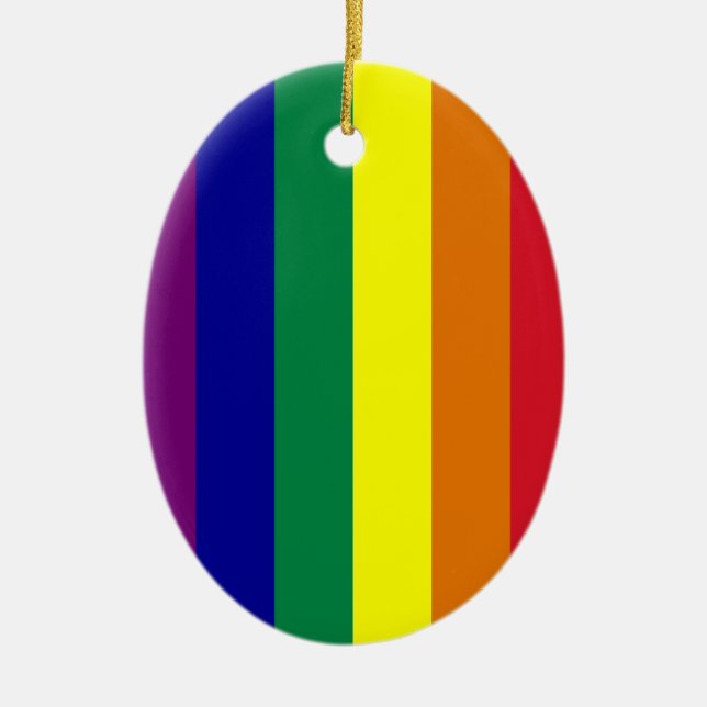 Rainbow Oval Ornament (Front)